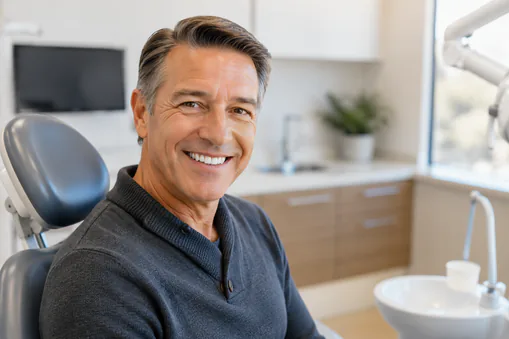Senior man at dentist's office