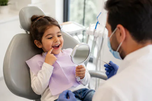 Young child during a dental examination